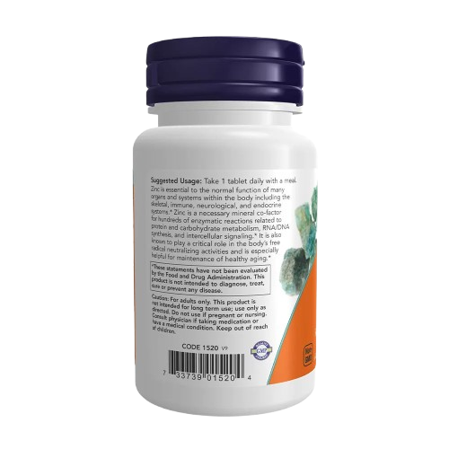NOW Foods, Zinc, 50 mg, 100 comprimés