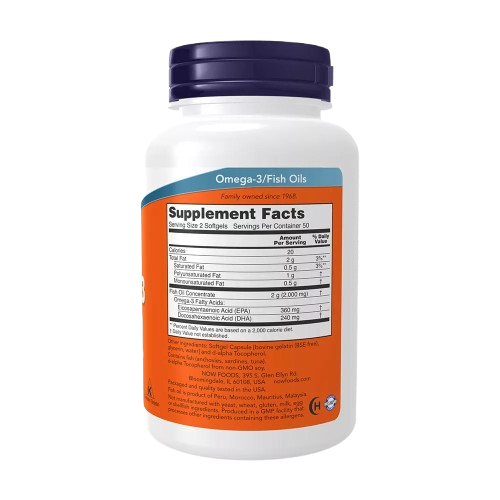 NOW Foods, Omega 3, Molecularly Distilled, 100 capsules