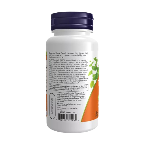 NOW Foods, TestoJack 200™ (60 Capsules végétale)