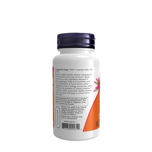 NOW Foods - Biotin 5,000 mcg (60 Capsules végétale)