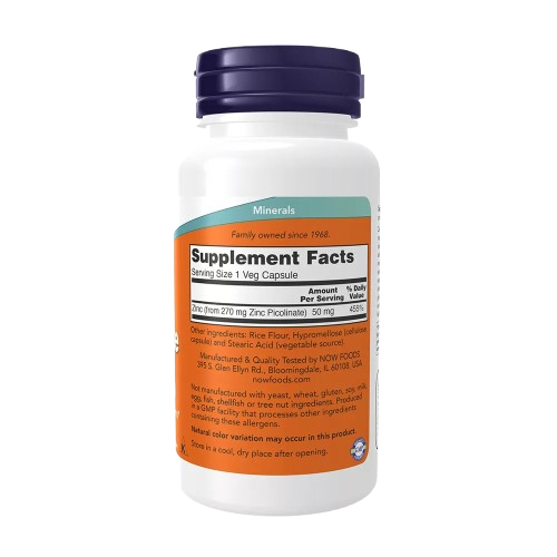NOW Foods - Zinc Picolinate 50MG (120 Comprimés)